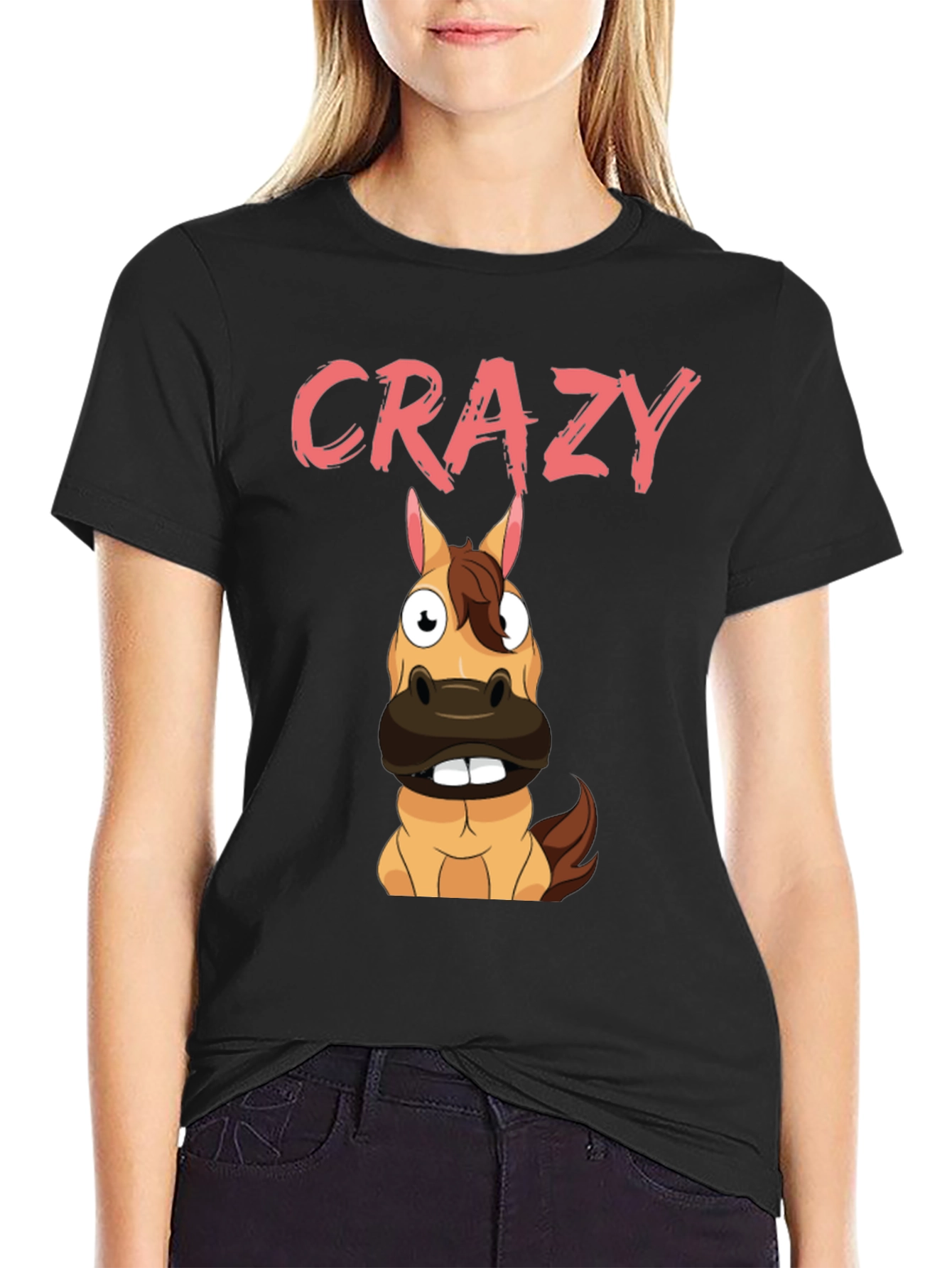 Crazy Horse Graphic Tee - Black Cotton Blend
