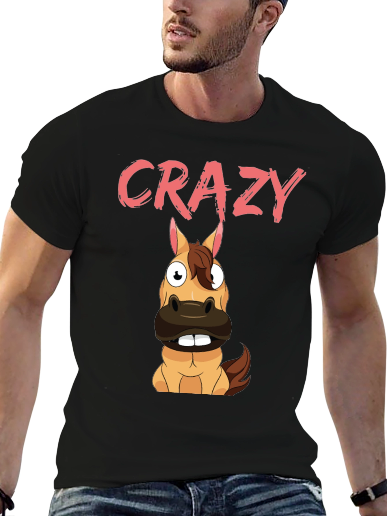 Crazy Horse Graphic Tee - Black Cotton Blend