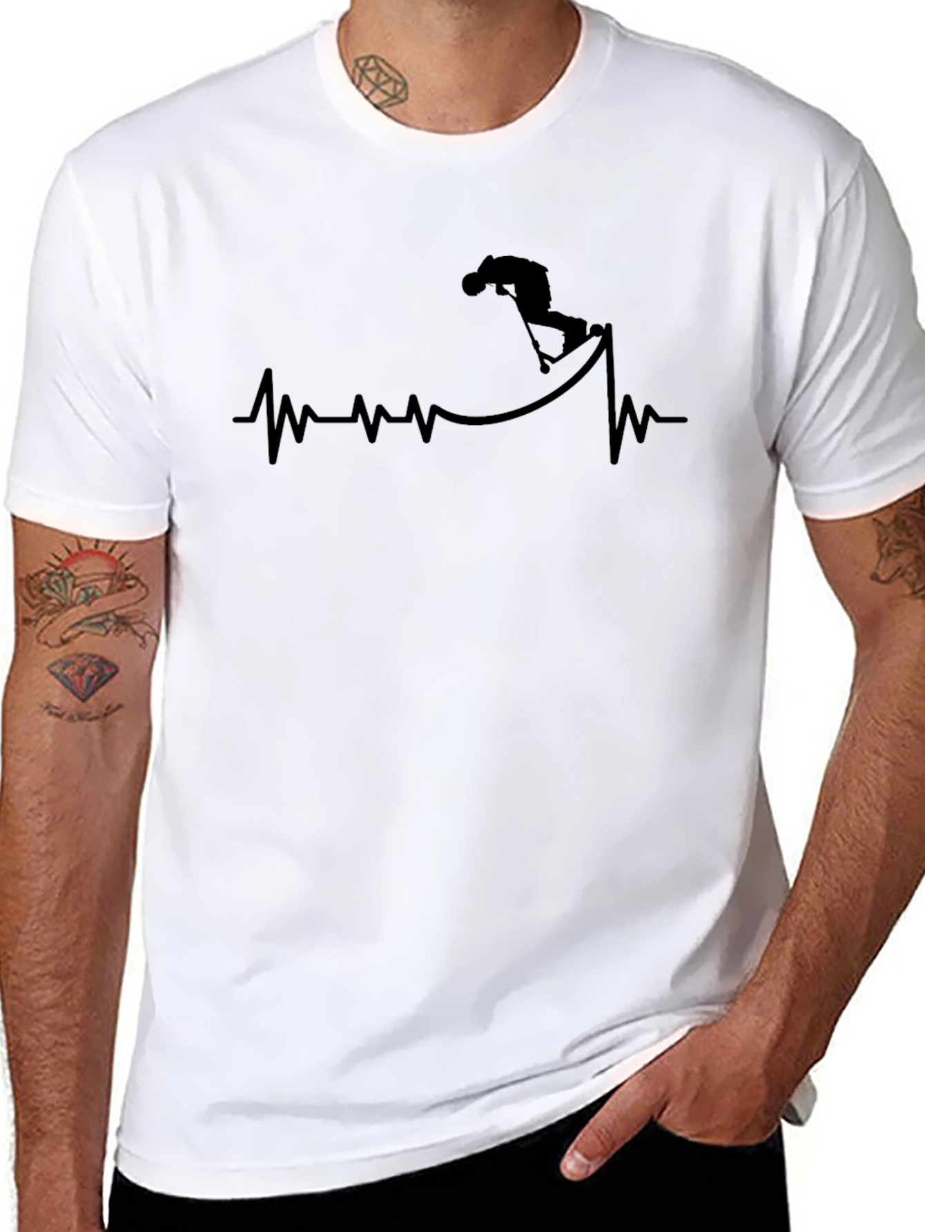 Scooter Heartbeat T-Shirt - Black Graphic Tee