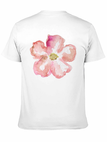 Floral Graphic Tee - Black Cotton T-Shirt