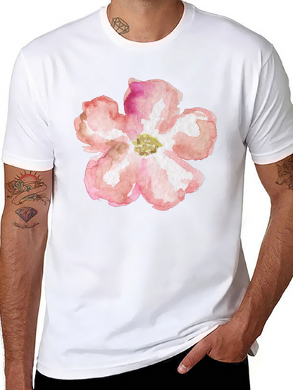 Floral Graphic Tee - Black Cotton T-Shirt
