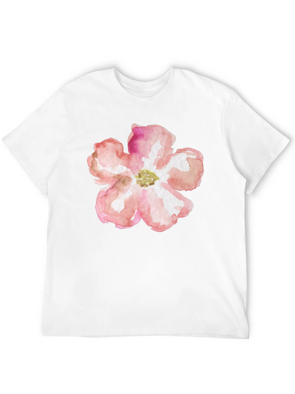 Floral Graphic Tee - Black Cotton T-Shirt