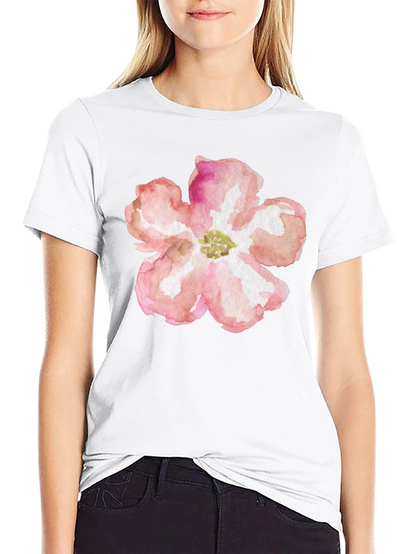 Floral Graphic Tee - Black Cotton T-Shirt