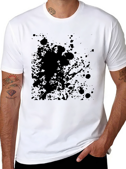 Mens Black Splatter Print T-Shirt