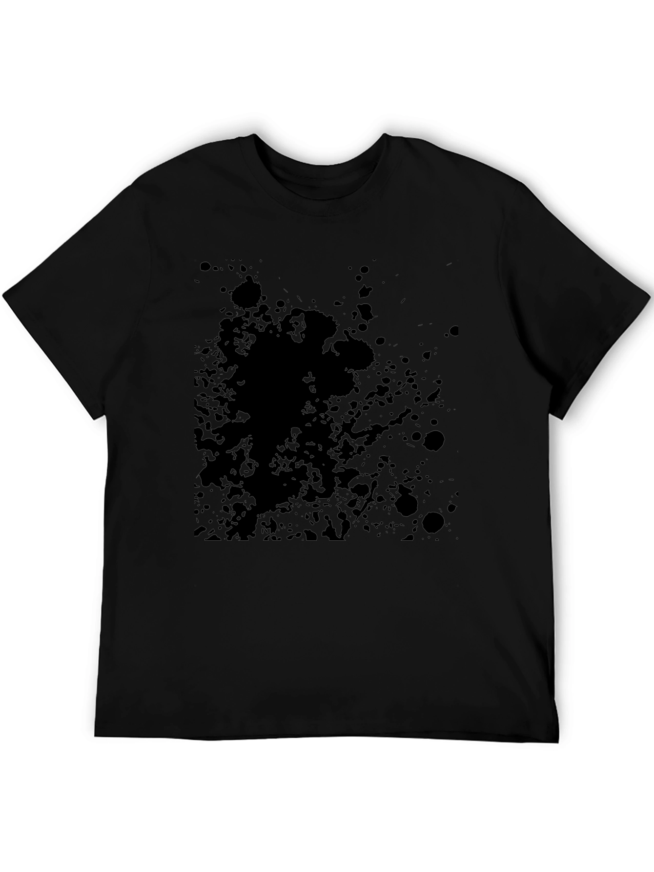 Mens Black Splatter Print T-Shirt