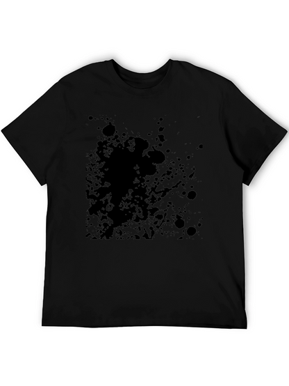 Mens Black Splatter Print T-Shirt