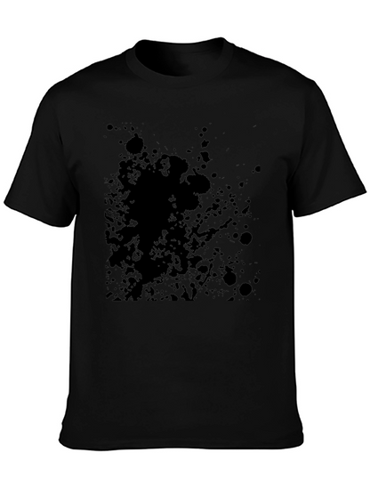 Mens Black Splatter Print T-Shirt