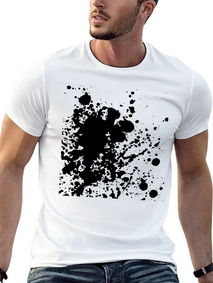 Mens Black Splatter Print T-Shirt