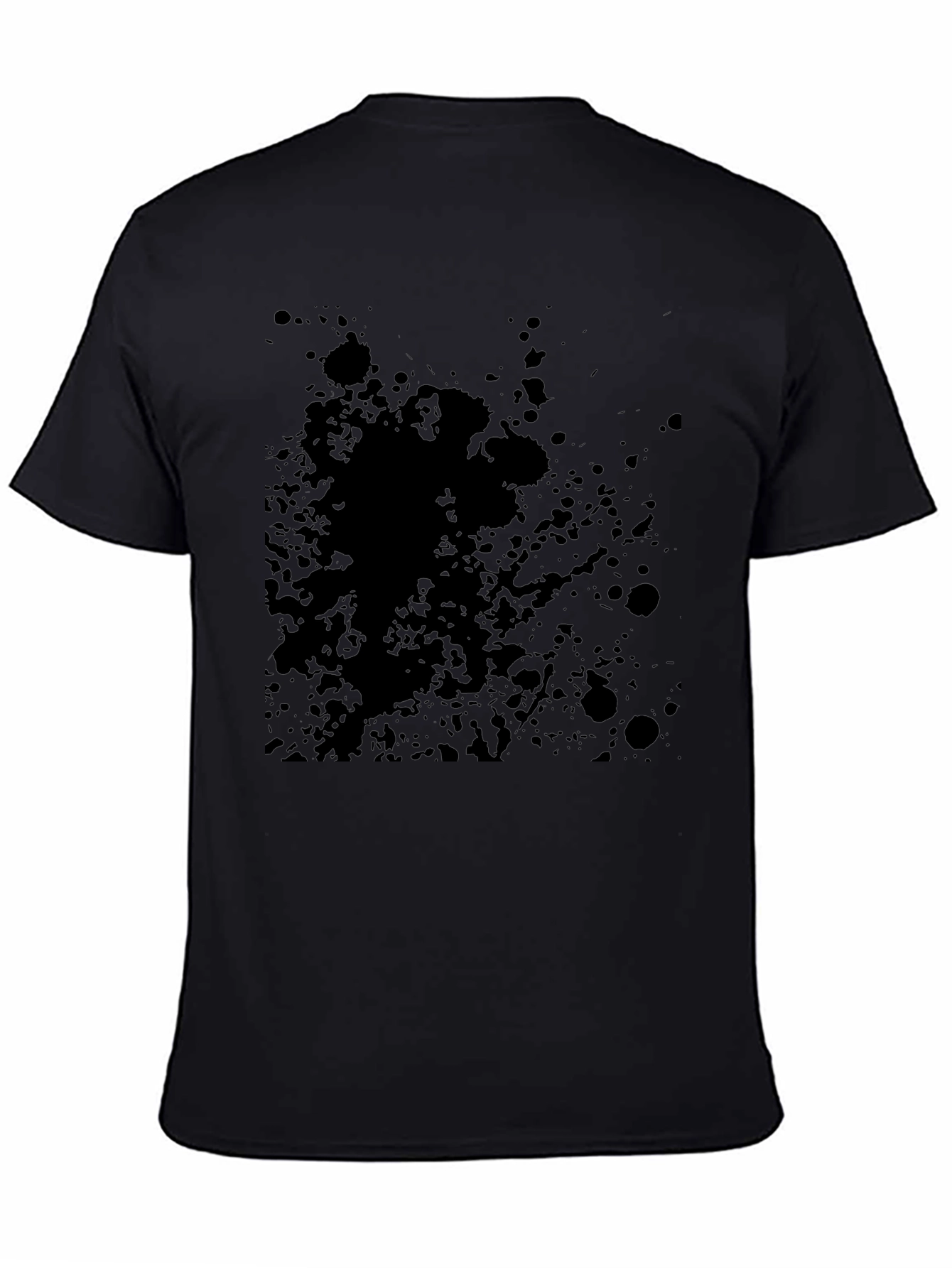 Mens Black Splatter Print T-Shirt