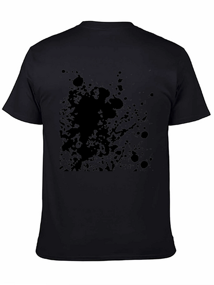 Mens Black Splatter Print T-Shirt