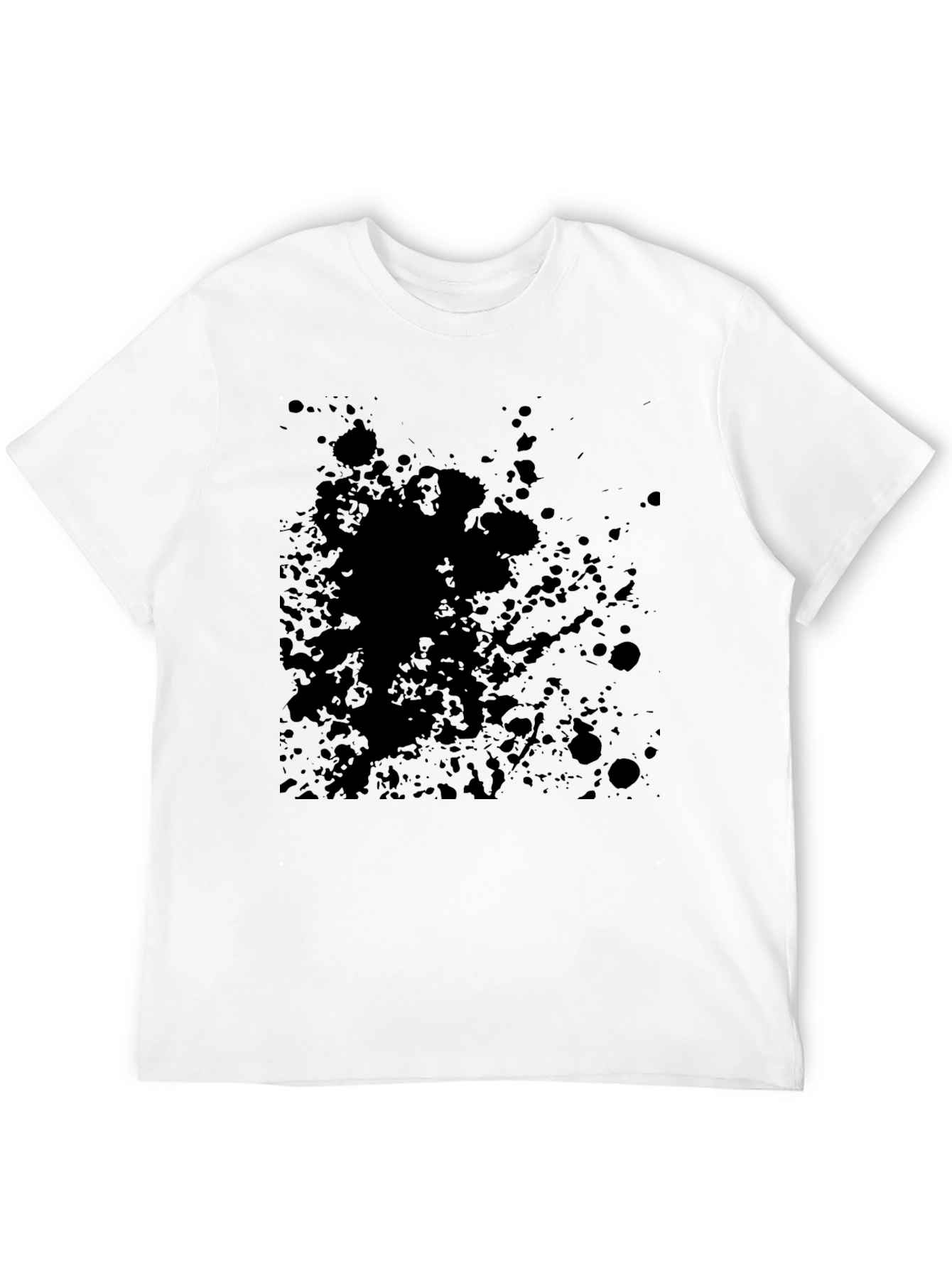 Mens Black Splatter Print T-Shirt
