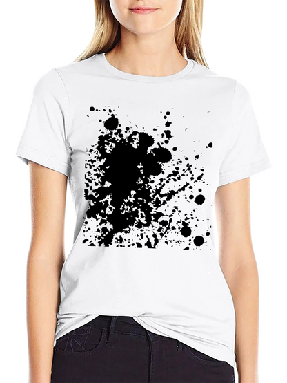 Mens Black Splatter Print T-Shirt