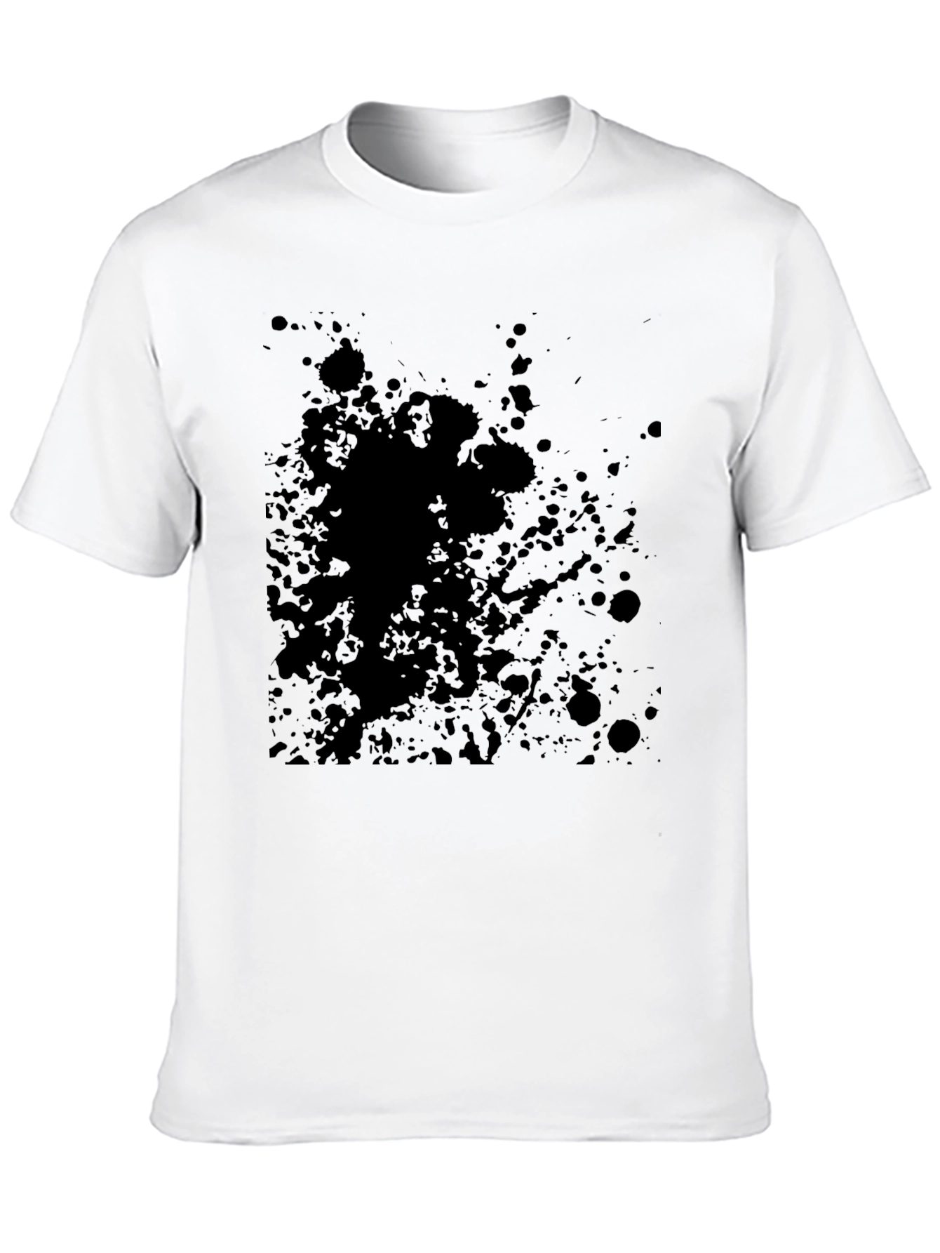 Mens Black Splatter Print T-Shirt