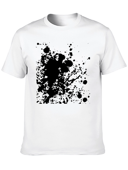 Mens Black Splatter Print T-Shirt