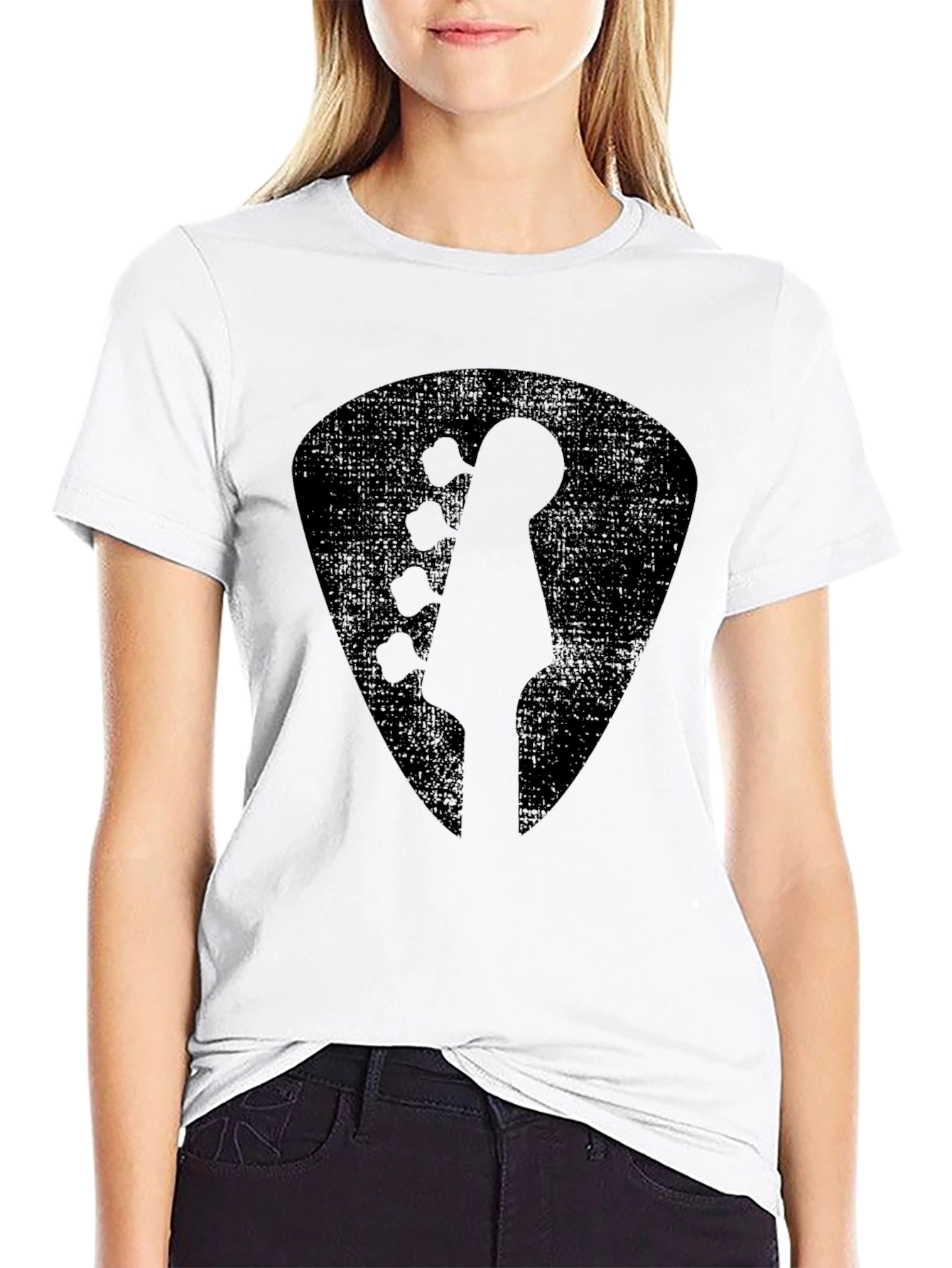 Black Guitar Pick T-Shirt - Rock Music Tee