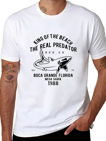 King of the Beach Shark Graphic Tee - Black