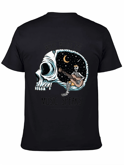 Skull Guitar Skeleton Graphic Tee - Music Speaks