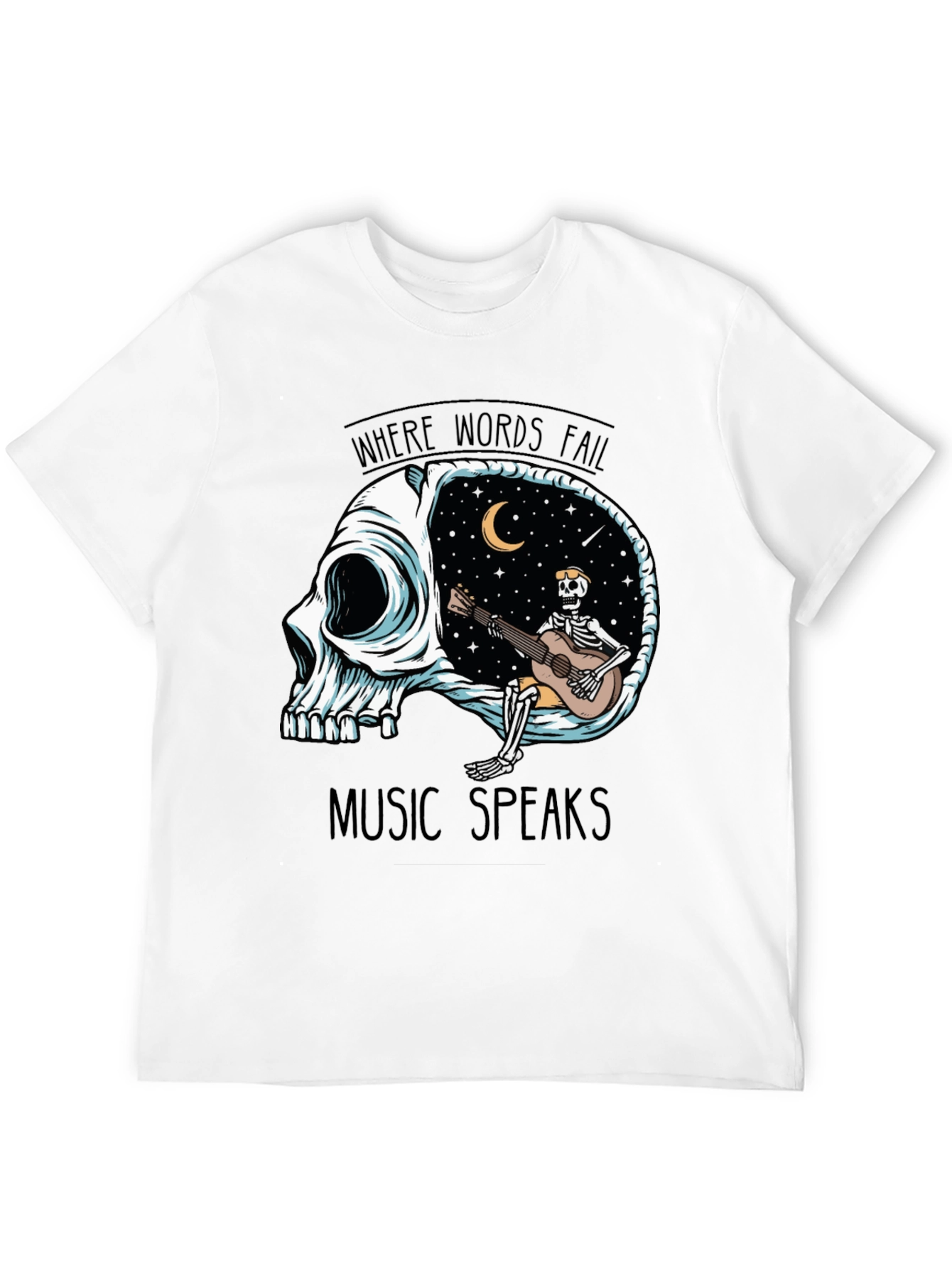 Skull Guitar Skeleton Graphic Tee - Music Speaks