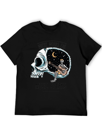 Skull Guitar Skeleton Graphic Tee - Music Speaks