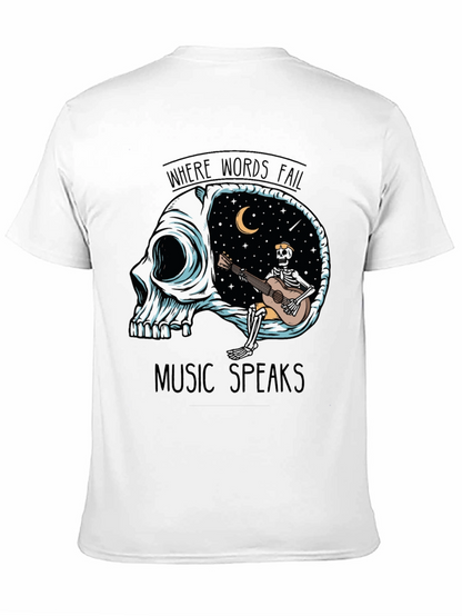 Skull Guitar Skeleton Graphic Tee - Music Speaks