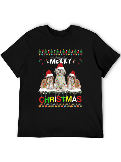 Merry Christmas Shih Tzu Dog T-Shirt
