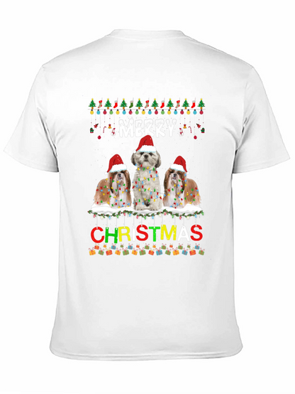 Merry Christmas Shih Tzu Dog T-Shirt