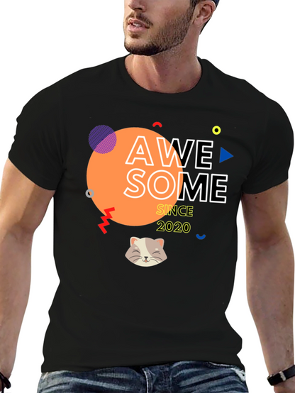 Awesome Since 2020 T-Shirt with Cat