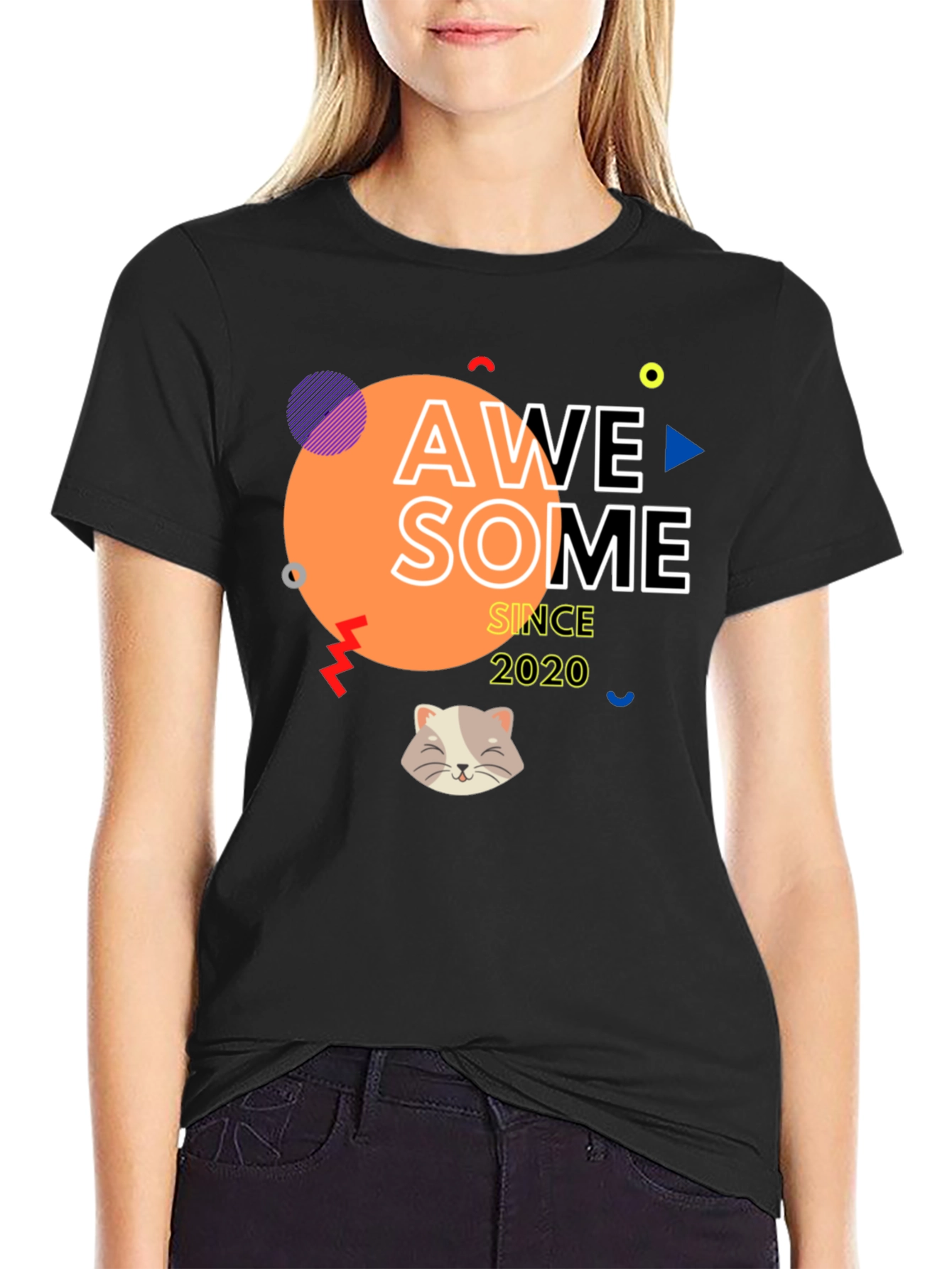 Awesome Since 2020 T-Shirt with Cat
