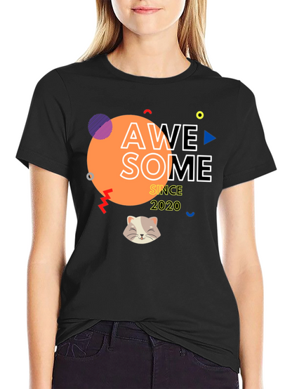 Awesome Since 2020 T-Shirt with Cat