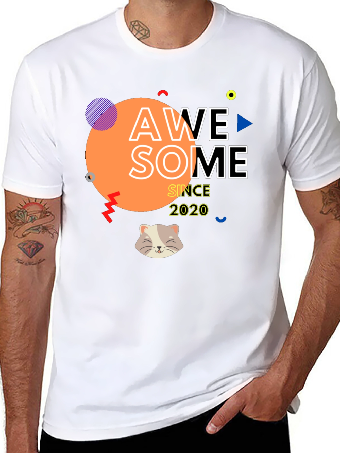 Awesome Since 2020 T-Shirt with Cat