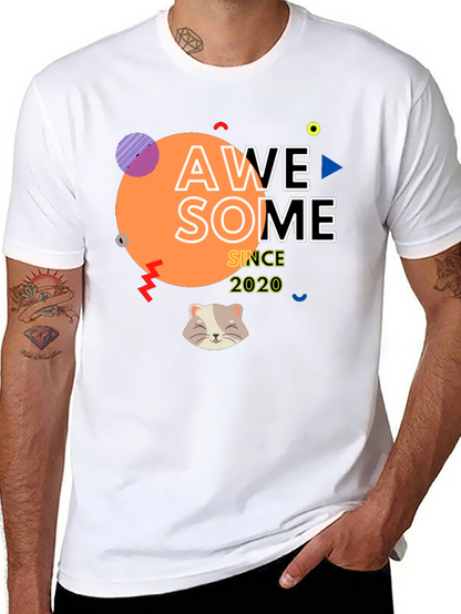Awesome Since 2020 T-Shirt with Cat