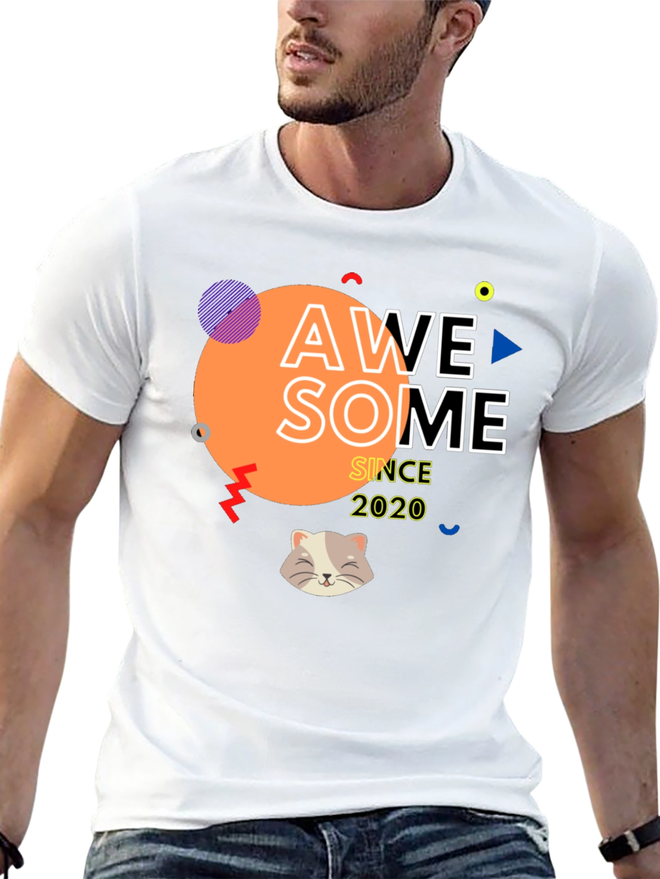Awesome Since 2020 T-Shirt with Cat