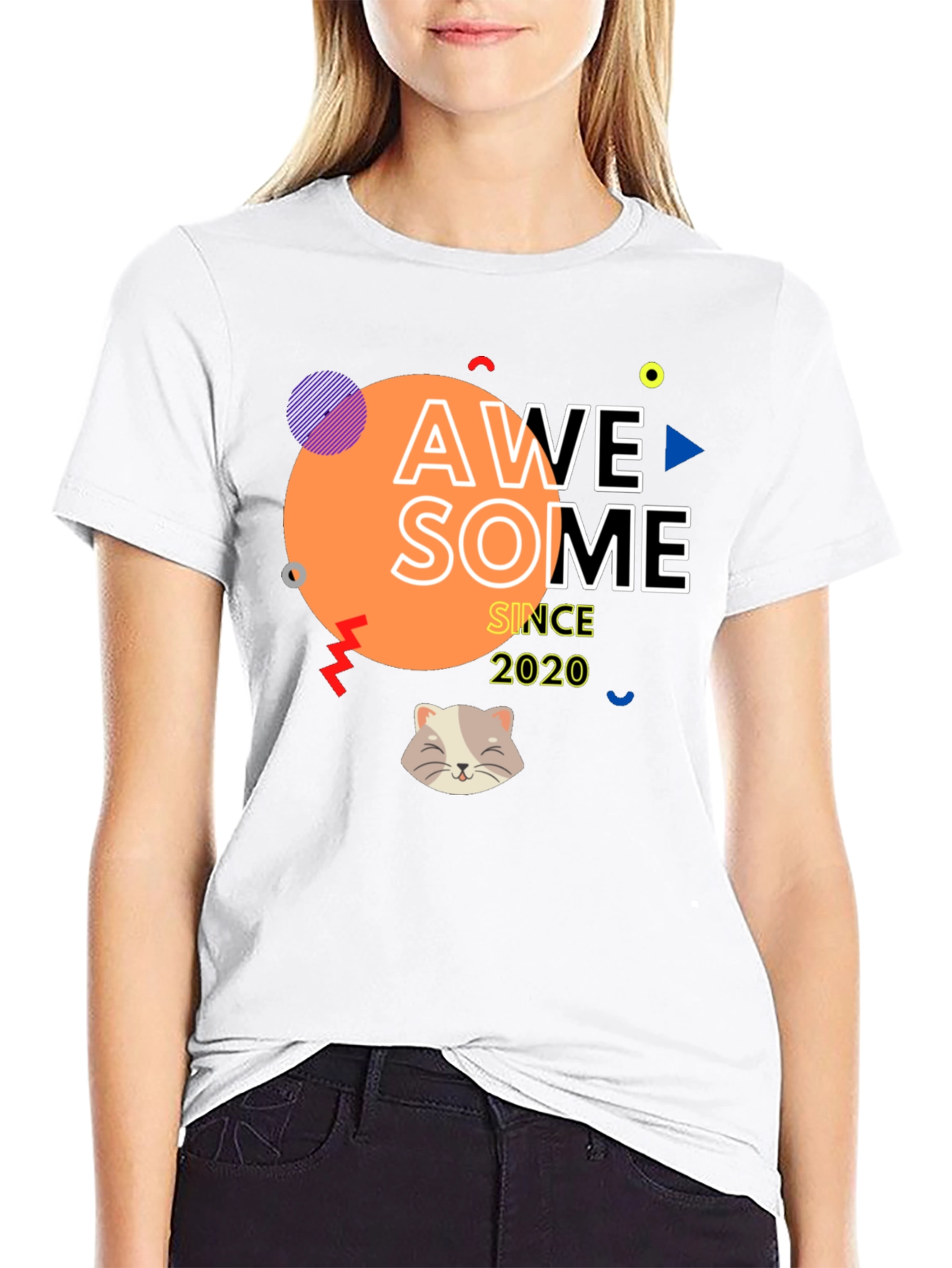 Awesome Since 2020 T-Shirt with Cat