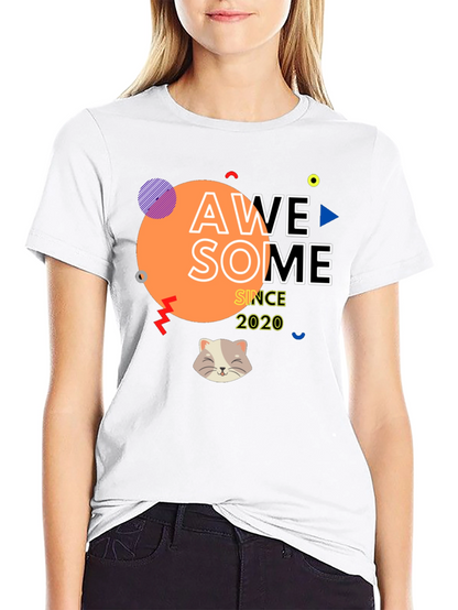 Awesome Since 2020 T-Shirt with Cat