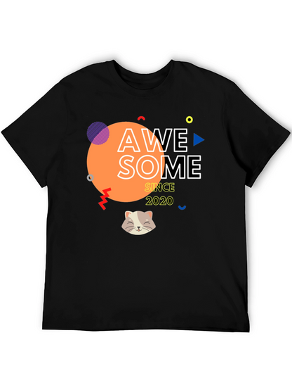 Awesome Since 2020 T-Shirt with Cat
