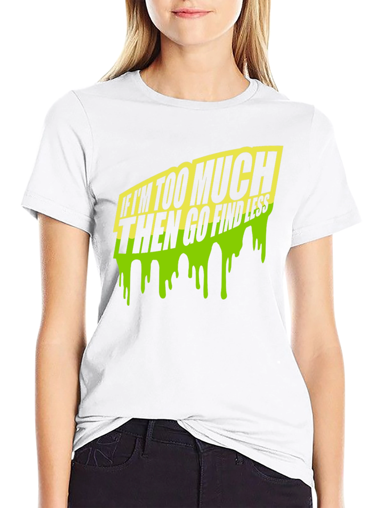 Too Much Go Find Less Mens Black T-Shirt