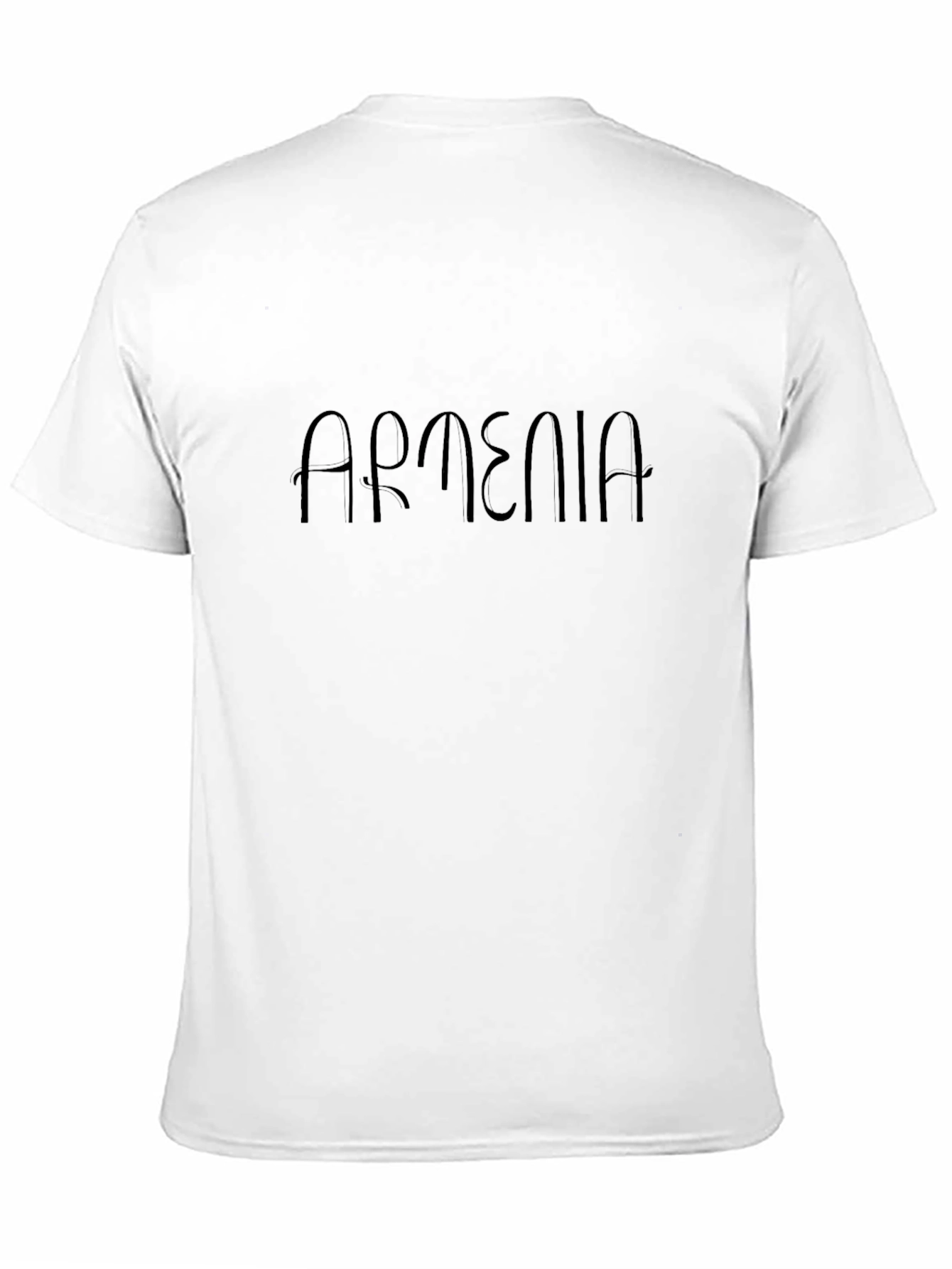 Armenia Text Graphic Black T-Shirt Casual Wear