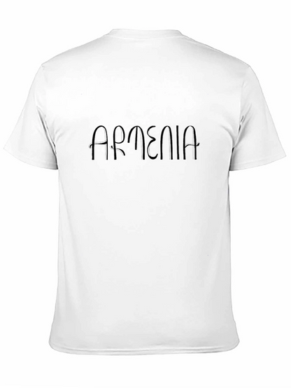 Armenia Text Graphic Black T-Shirt Casual Wear