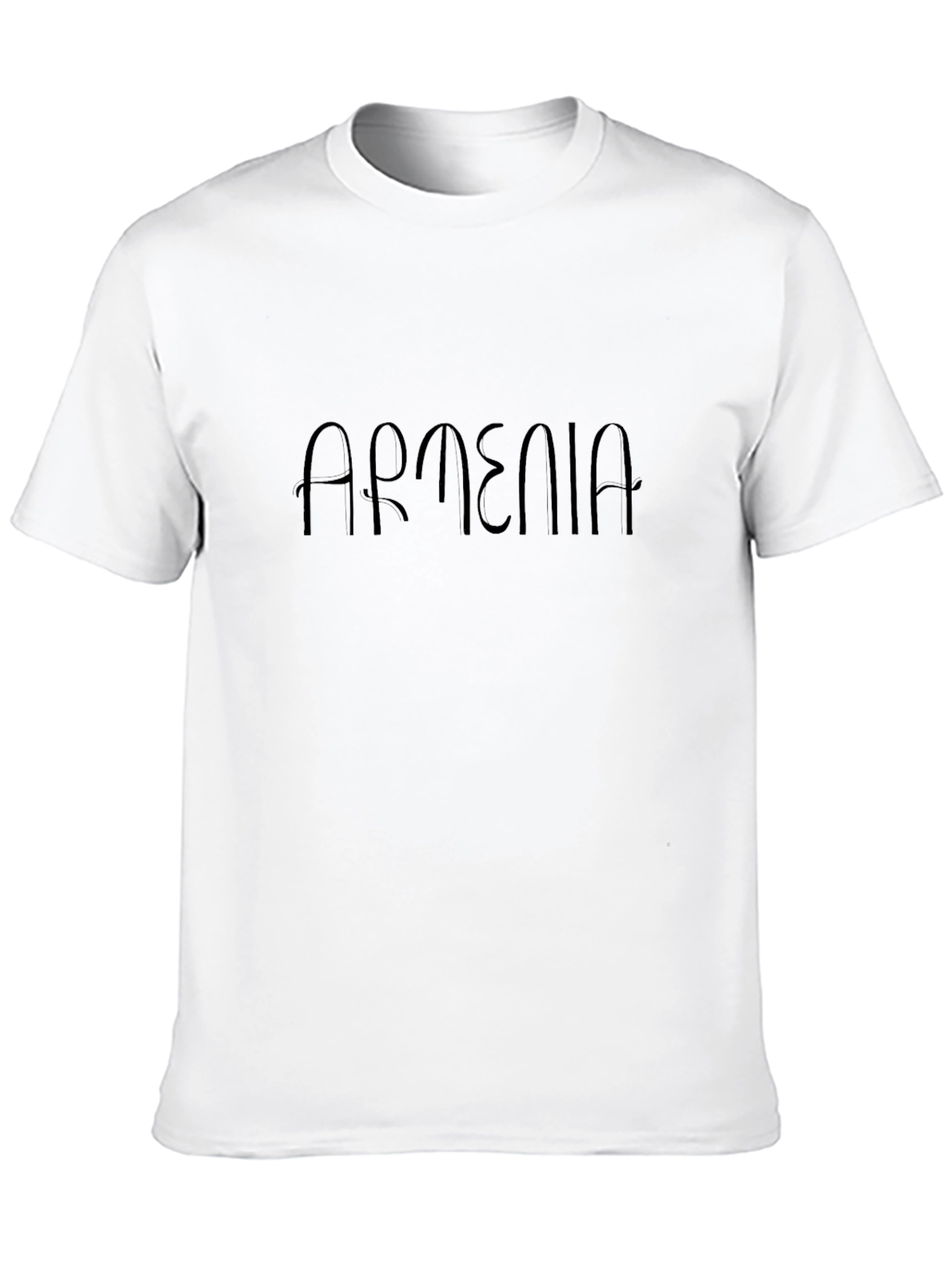 Armenia Text Graphic Black T-Shirt Casual Wear