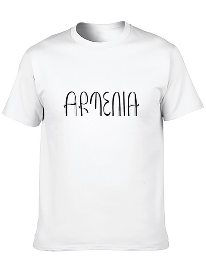 Armenia Text Graphic Black T-Shirt Casual Wear