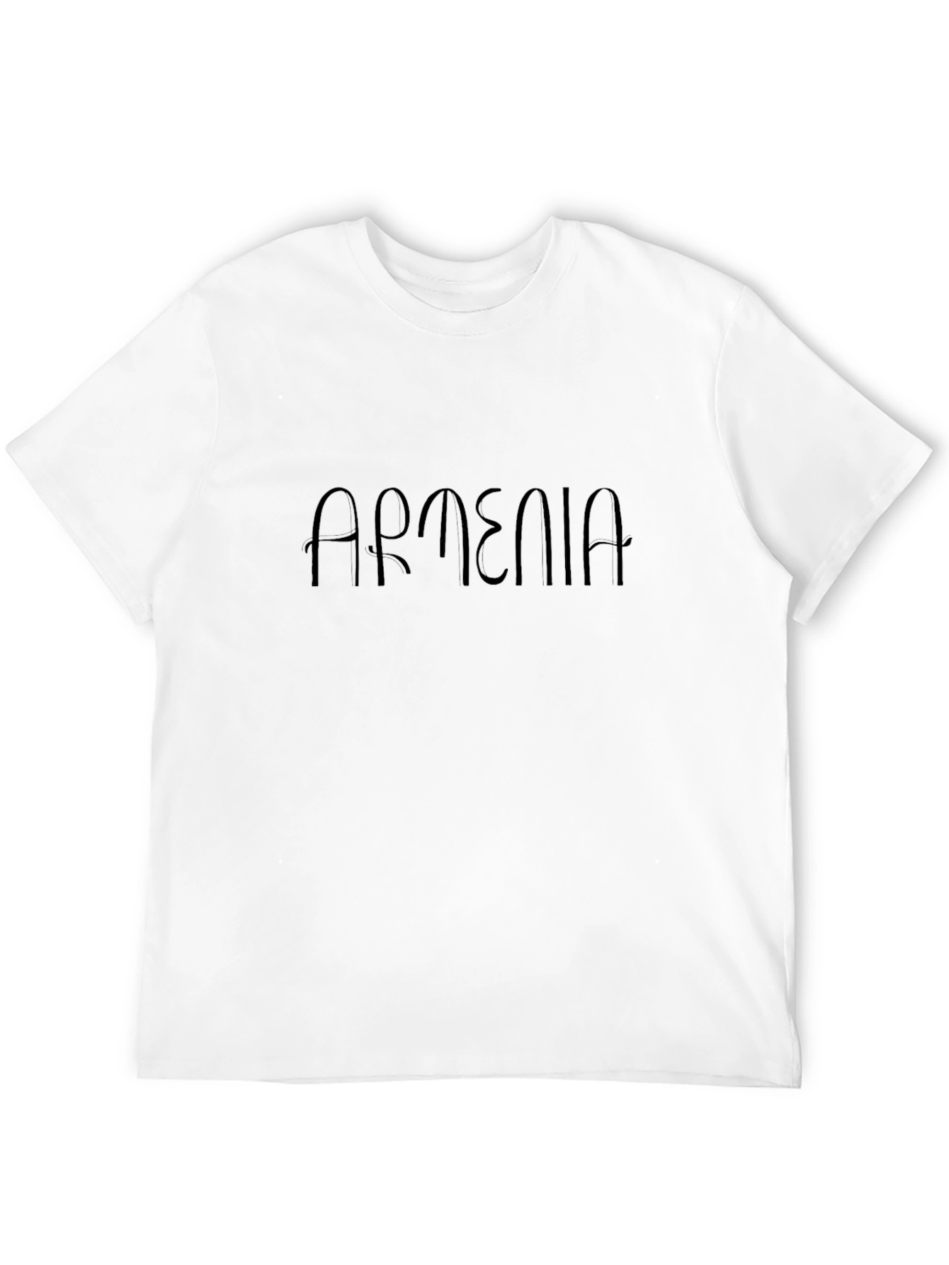 Armenia Text Graphic Black T-Shirt Casual Wear