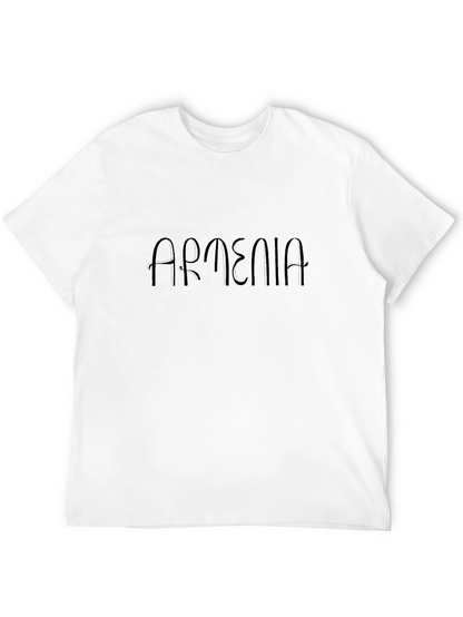 Armenia Text Graphic Black T-Shirt Casual Wear