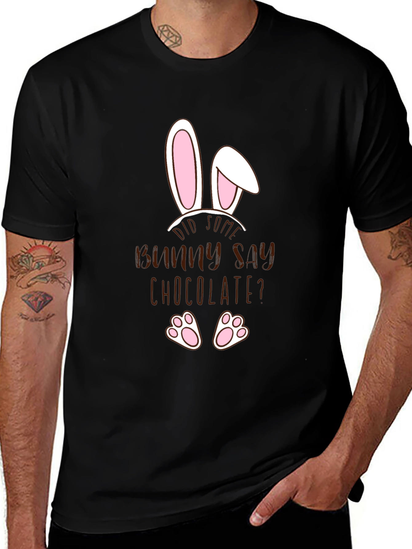 Funny Easter Bunny Chocolate Mens T-Shirt