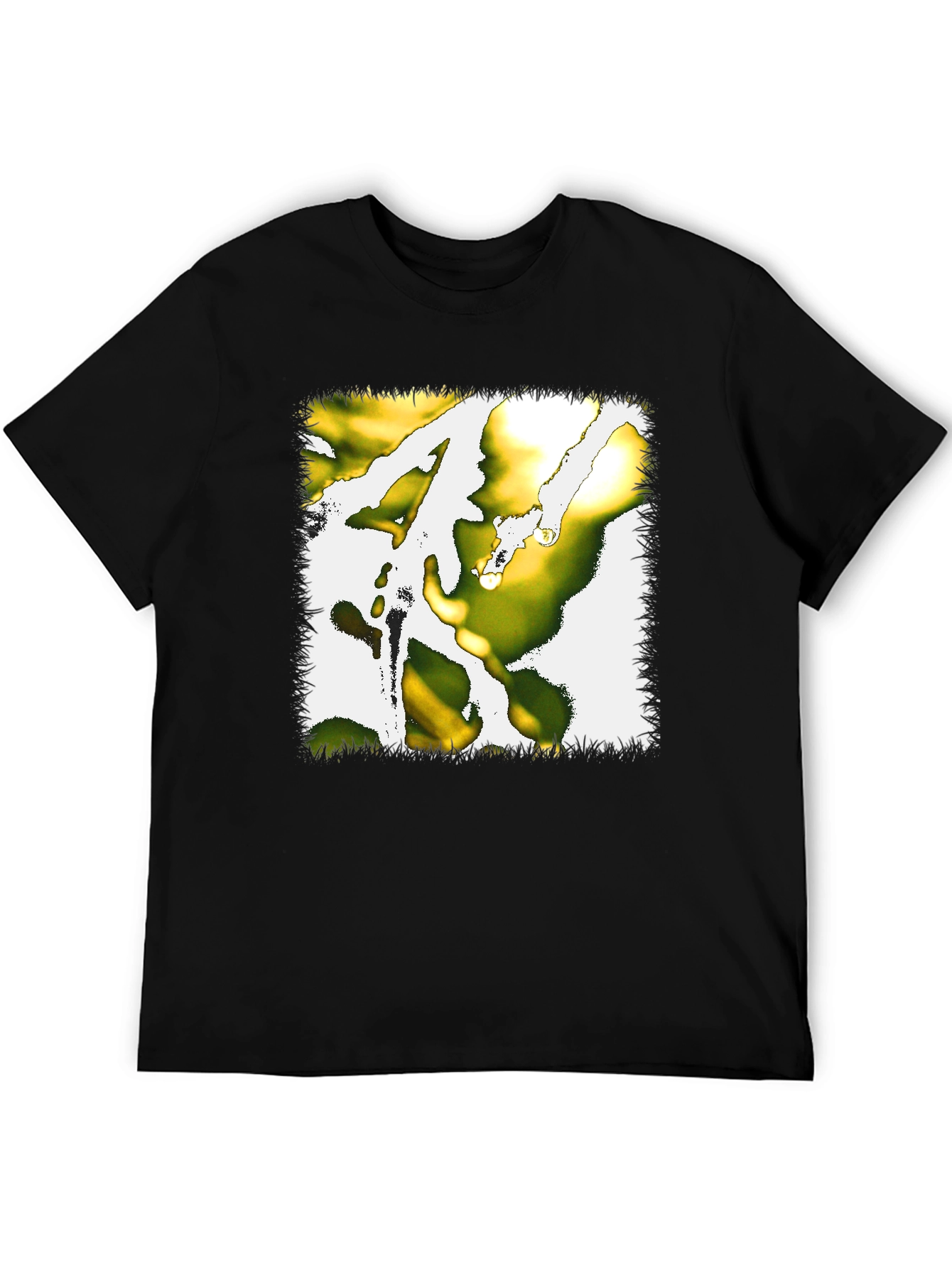 Abstract Graphic Print Tee - Black