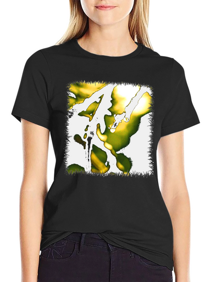 Abstract Graphic Print Tee - Black