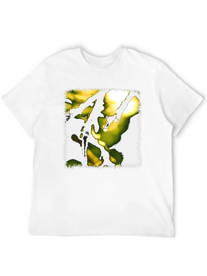Abstract Graphic Print Tee - Black