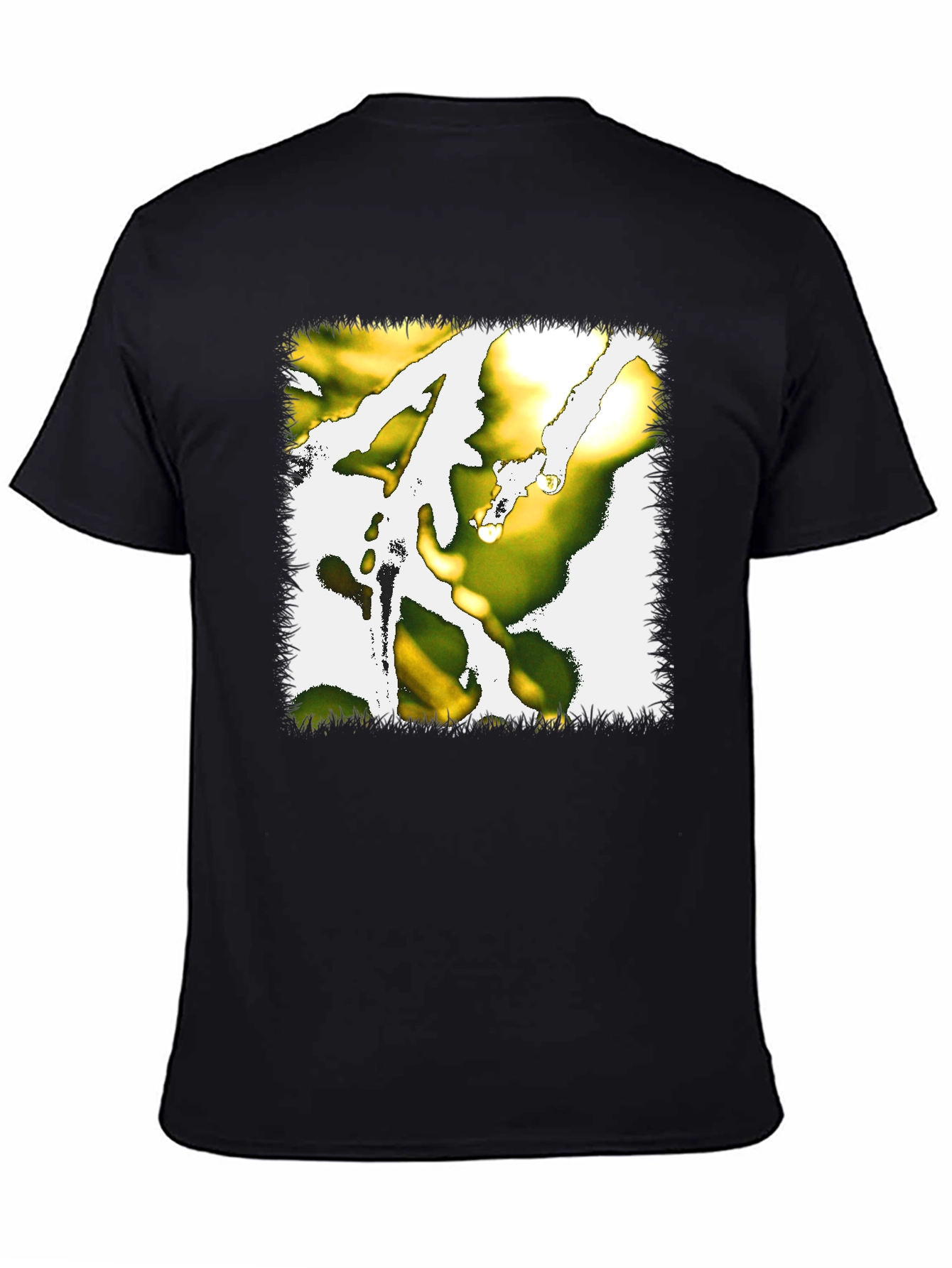 Abstract Graphic Print Tee - Black