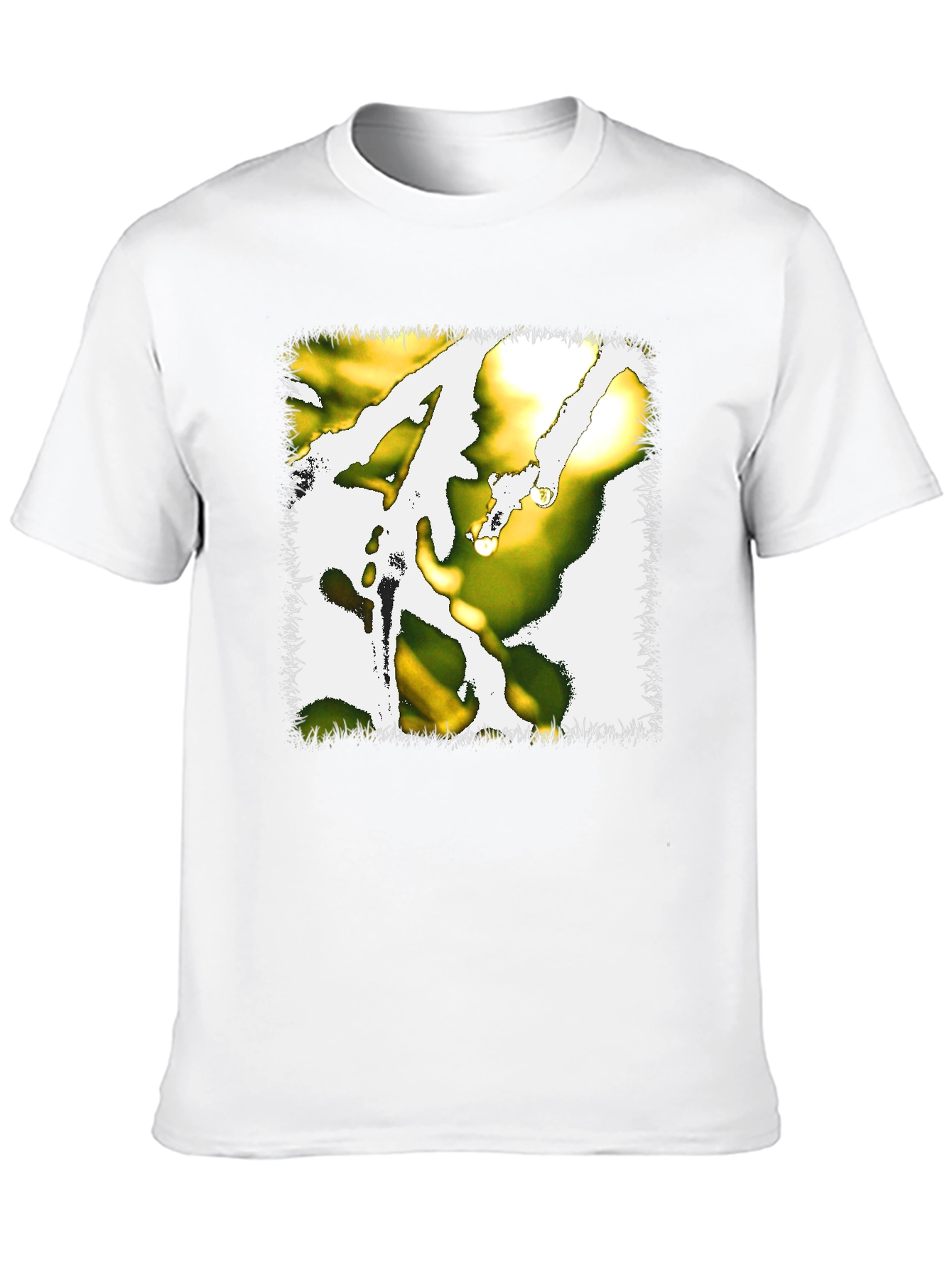 Abstract Graphic Print Tee - Black
