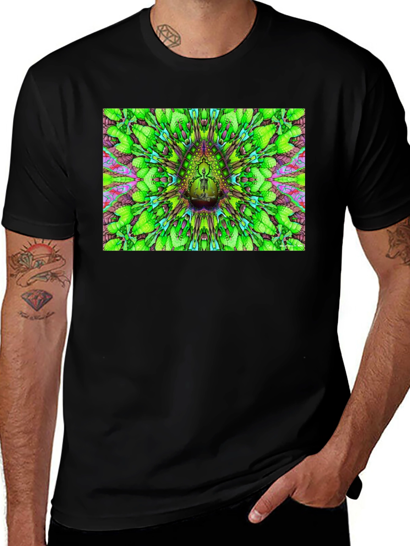 Psychedelic Green Pattern T-Shirt