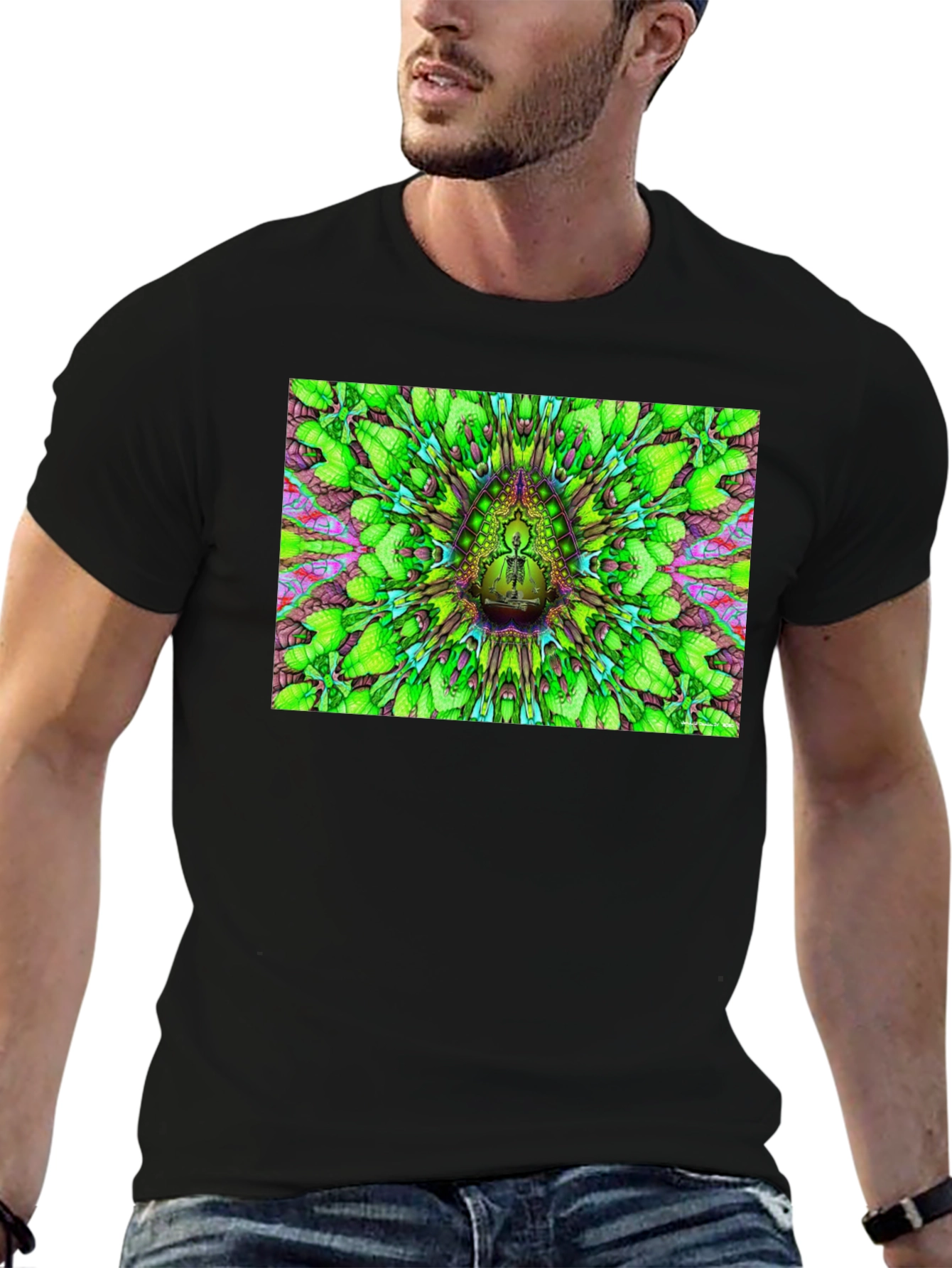 Psychedelic Green Pattern T-Shirt